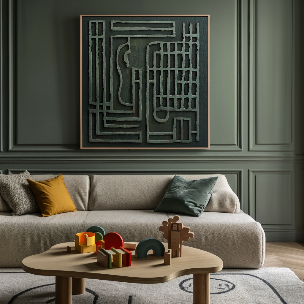 Labyrinthine Essence - 3D Abstract Geometric Wall Art - Modern Decorative Sculpture Artwork for Home & Office