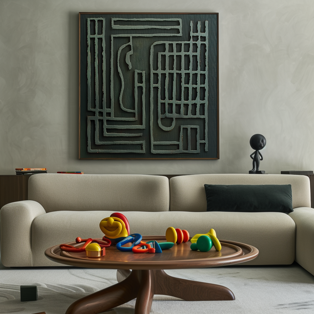 Labyrinthine Essence - 3D Abstract Geometric Wall Art - Modern Decorative Sculpture Artwork for Home & Office