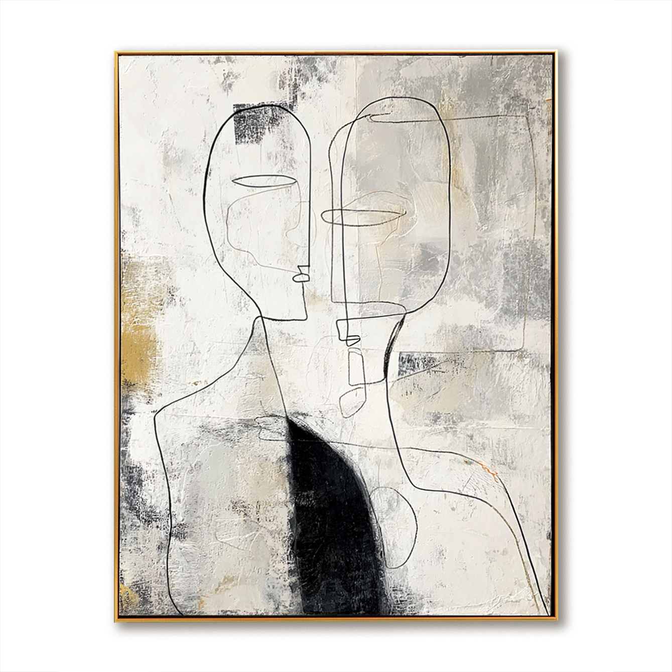 Minimalist Line Art Oil Painting - Modern Abstract Wall Decor