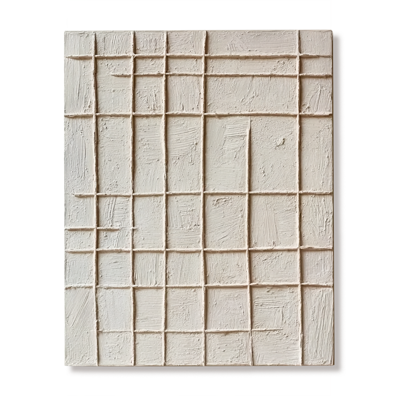 Minimalist Neutral Textured Wall Art – Geometric Abstract Canvas Painting