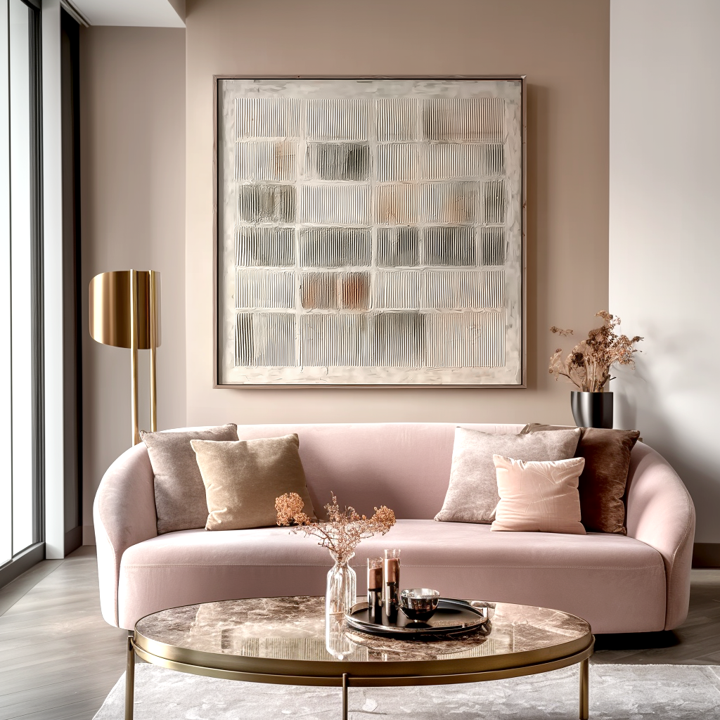 Modern Textured Grid Wall Art – Neutral Abstract Canvas Painting