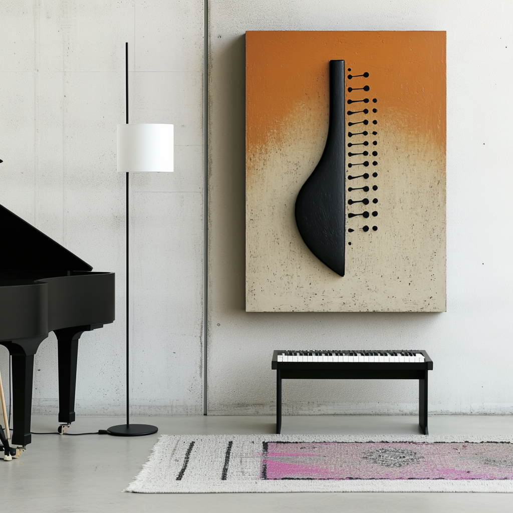 Rhythm of Silence – Minimalist 3D Textured Abstract Wall Art, Hand-Painted Oil on Canvas