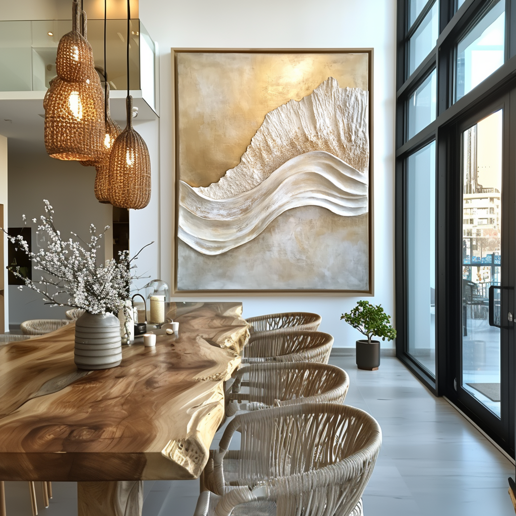 Sculpted Light – Textured Abstract Wall Art Golden Wave Canvas Wabi Sabi Vertical Decor