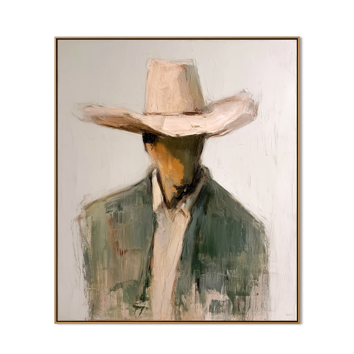 Silent Frontier – Minimalist Cowboy Portrait Wall Art