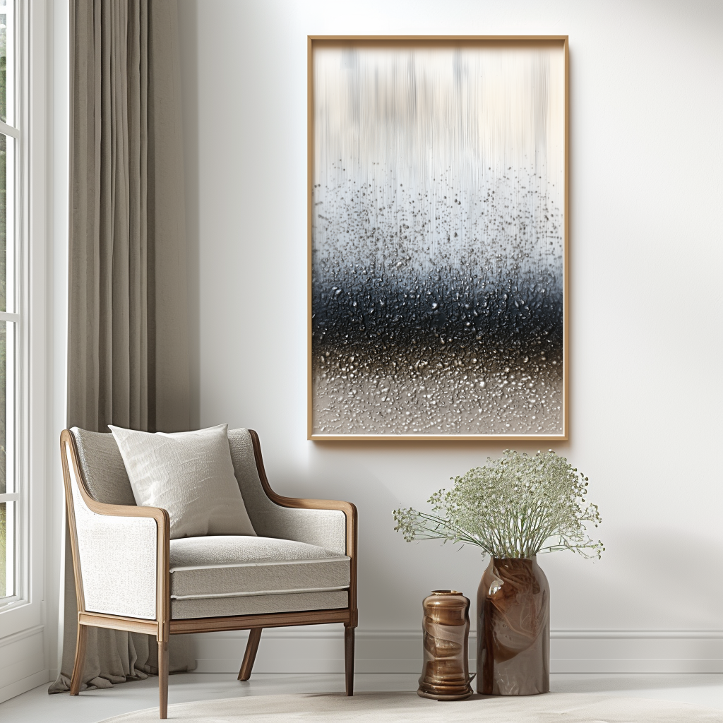 Silent Rainfall – Hand-Painted 3D Textured Abstract Oil Painting on Canvas