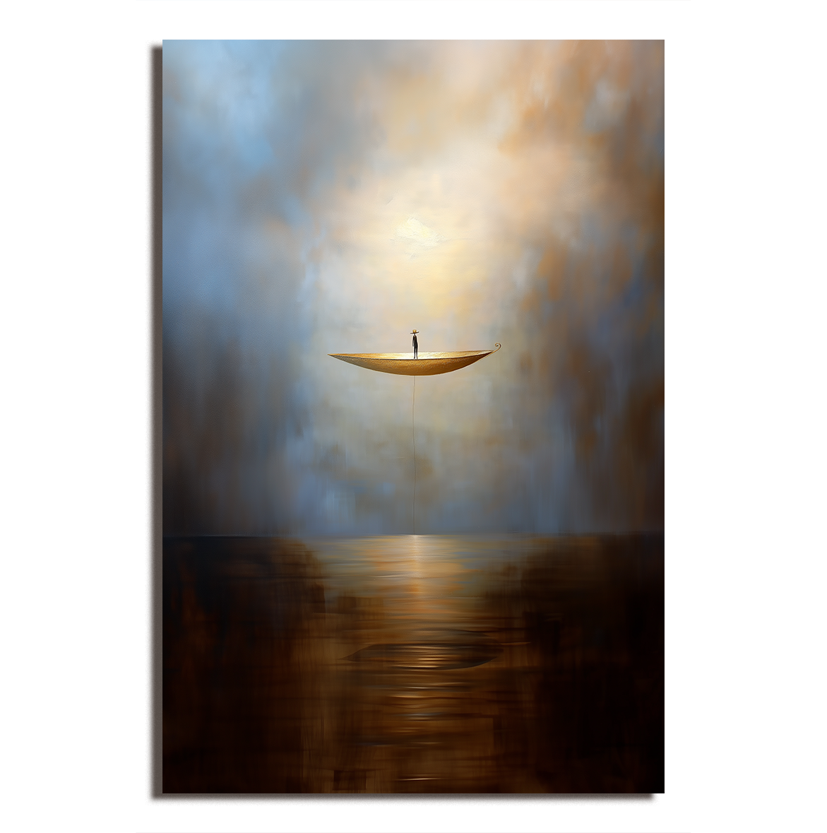 Solitude Voyage - Calming Abstract Minimalist Oil Painting for Modern Interiors