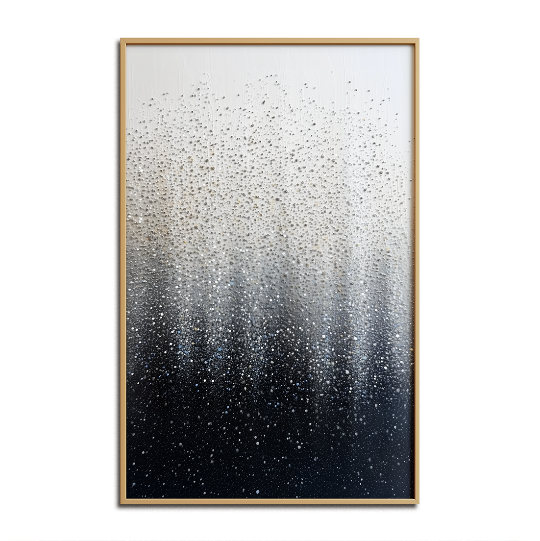 Stardust Veil : Textured Abstract Art with Black, White & Grey Gradient - Minimalist Wall Decor, Modern Accent for Contemporary Interior