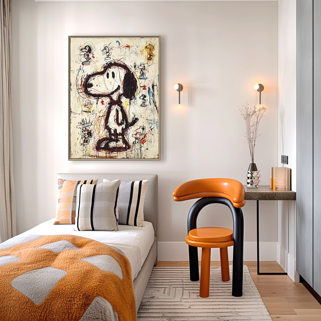 Street Pup – Graffiti Style Abstract Dog Art | Pop-Inspired Cartoon Expressionism