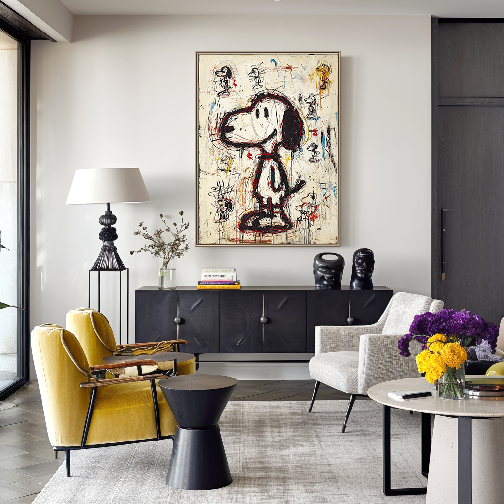 Street Pup – Graffiti Style Abstract Dog Art | Pop-Inspired Cartoon Expressionism