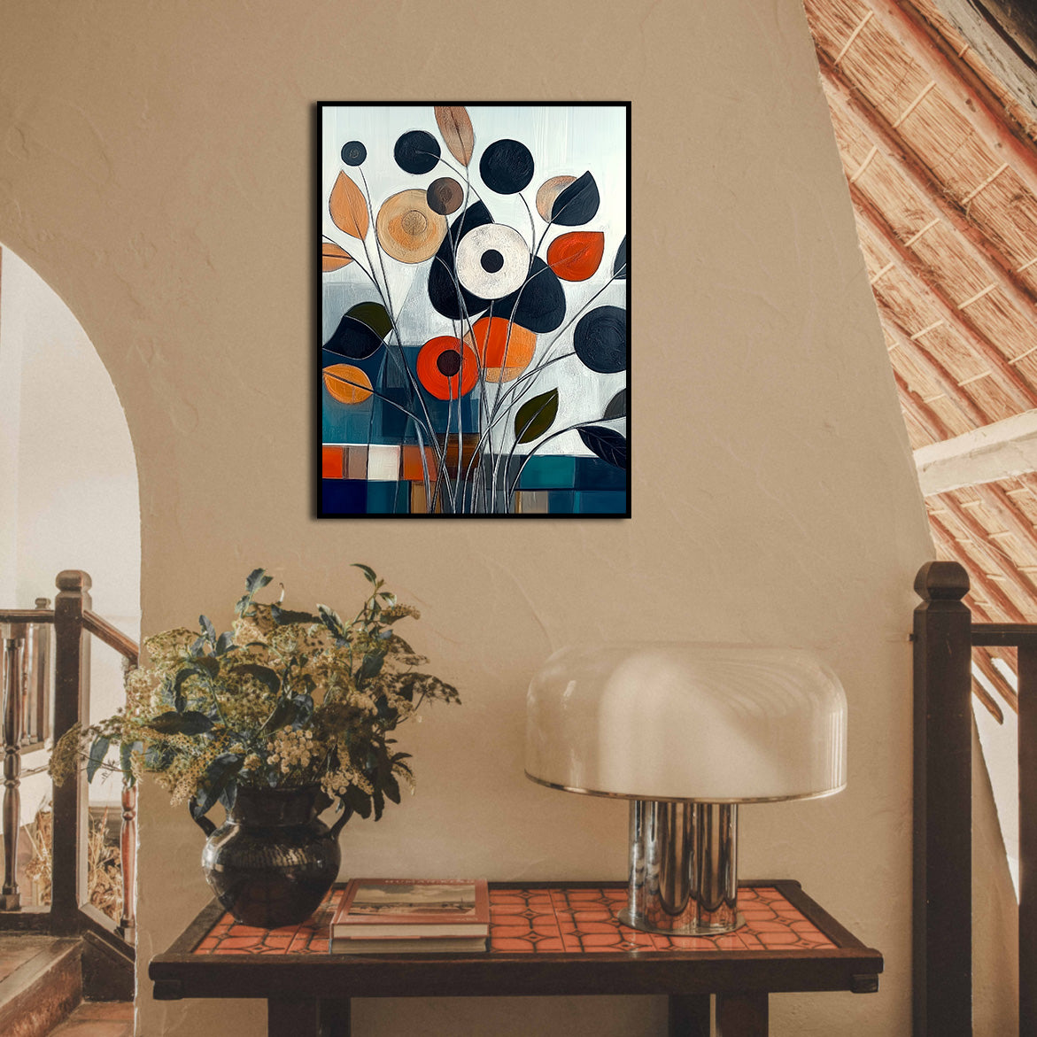 Symphony of Circles - Modern Abstract Circle Flower Painting Textured Floral Wall Art