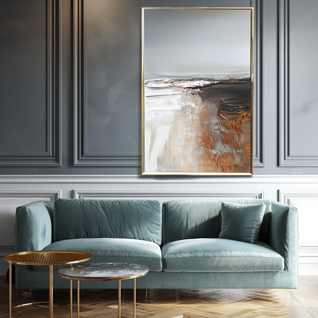 Timeless Horizons - Brown Abstract Textured Painting, Modern Artwork for Living Room & Office Walls
