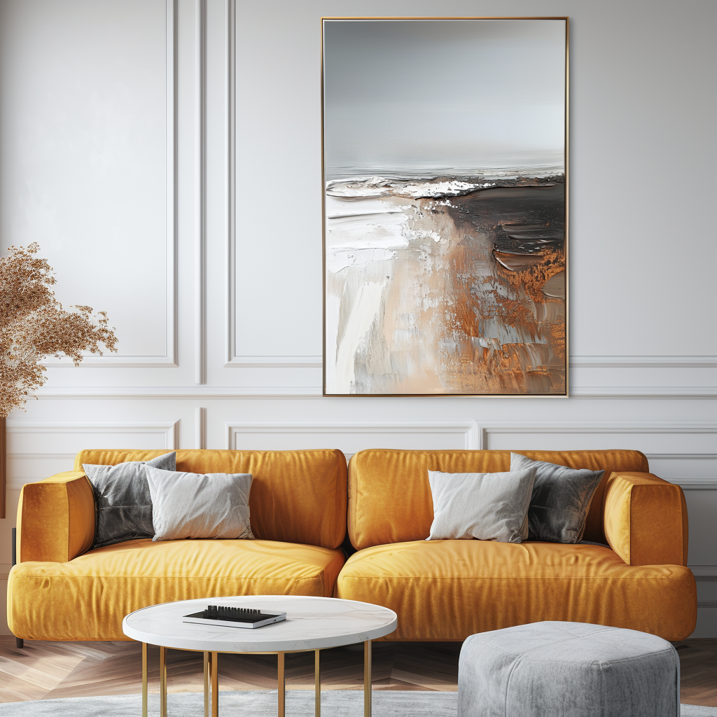 Timeless Horizons - Brown Abstract Textured Painting, Modern Artwork for Living Room & Office Walls