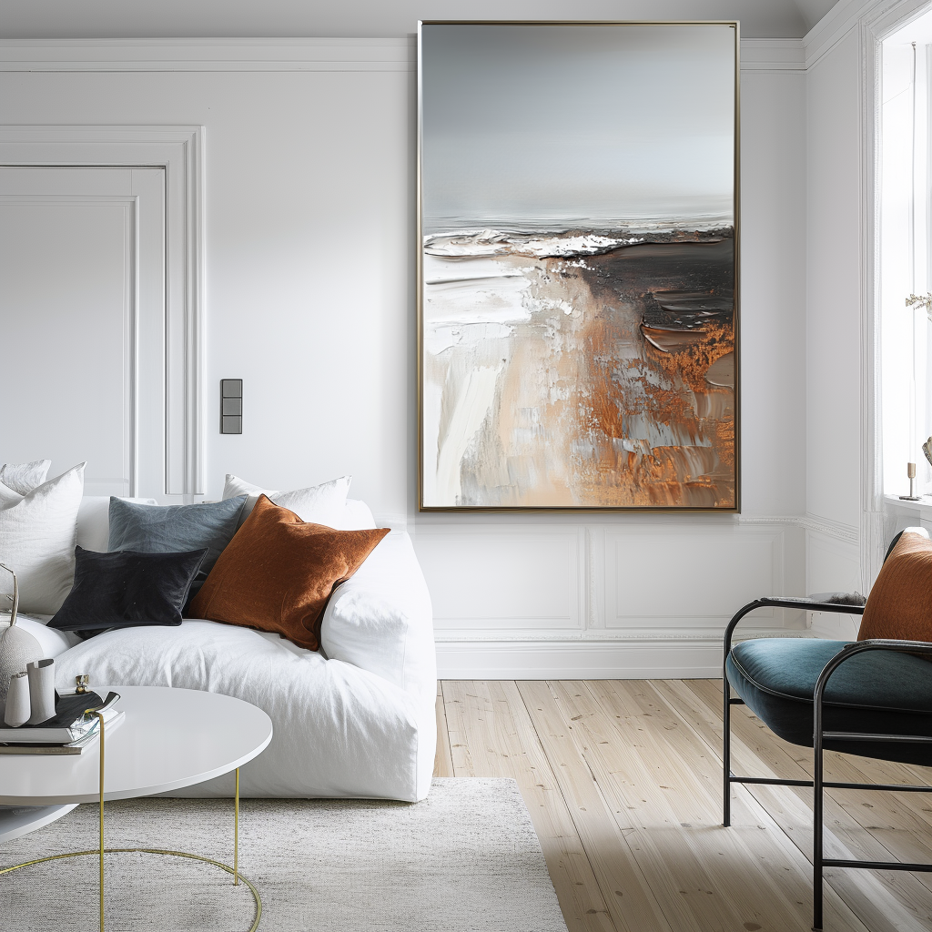 Timeless Horizons - Brown Abstract Textured Painting, Modern Artwork for Living Room & Office Walls