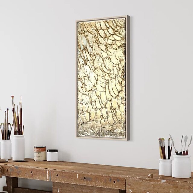 Golden Veil-Textured Gold Abstract Oil Painting | Vertical Luxury Canvas Art