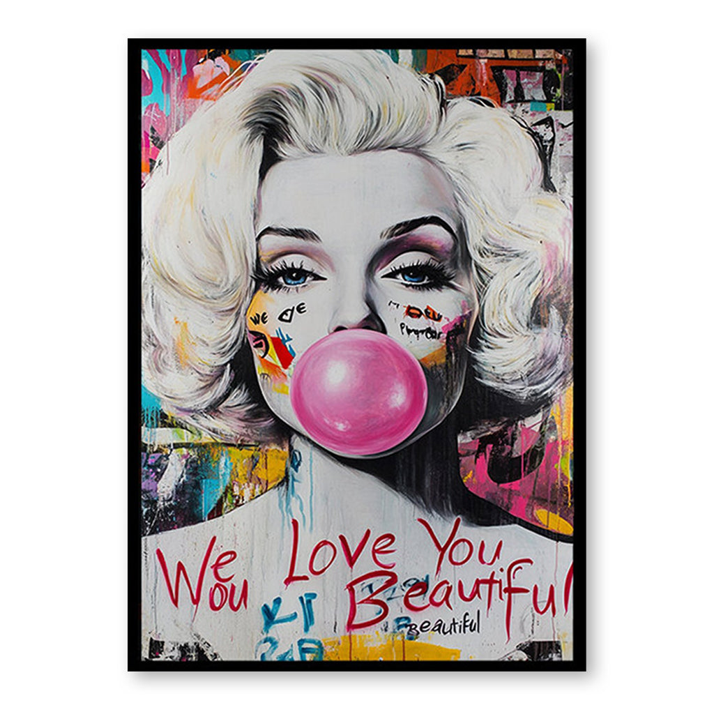 Pop Diva — Graffiti Pop Art Portrait Oil Painting, Modern Street Style Wall Art