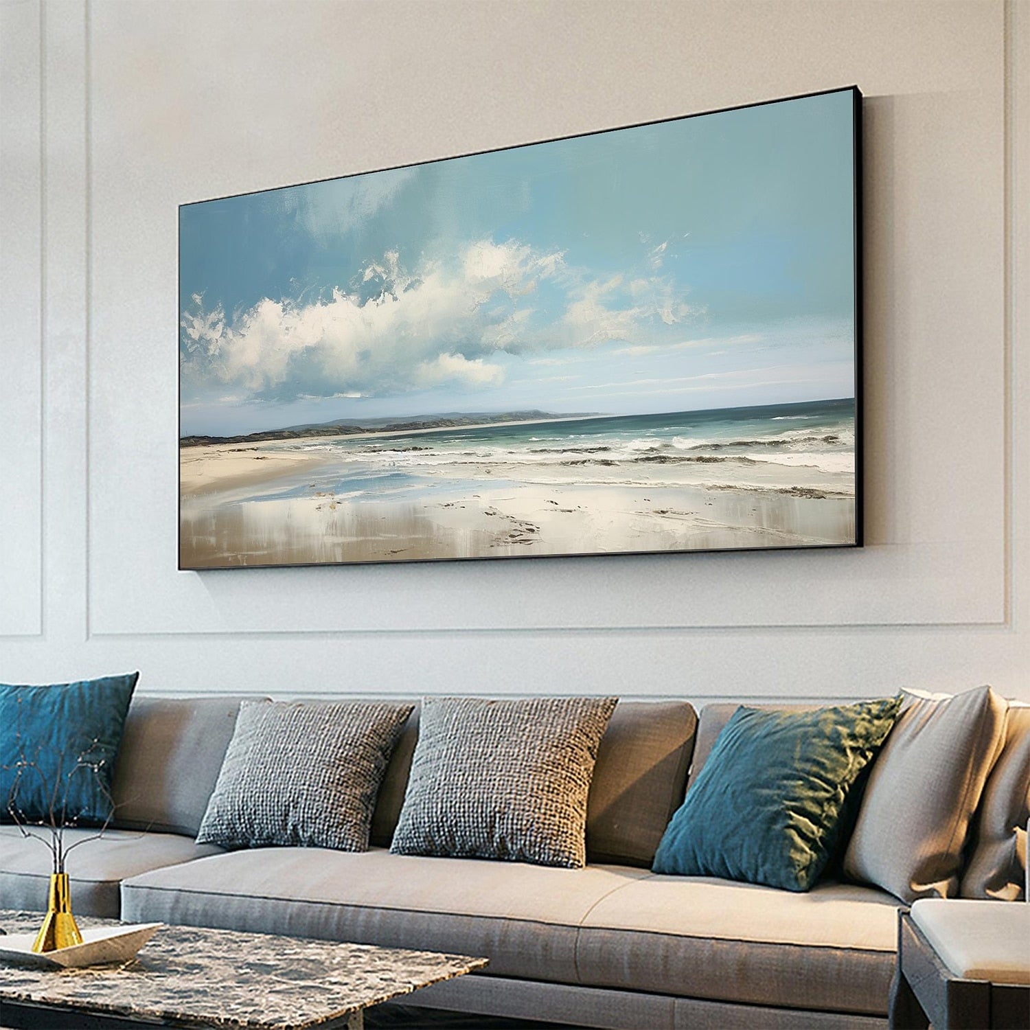 Coastal Serenity – Tranquil Beach Landscape Canvas Art