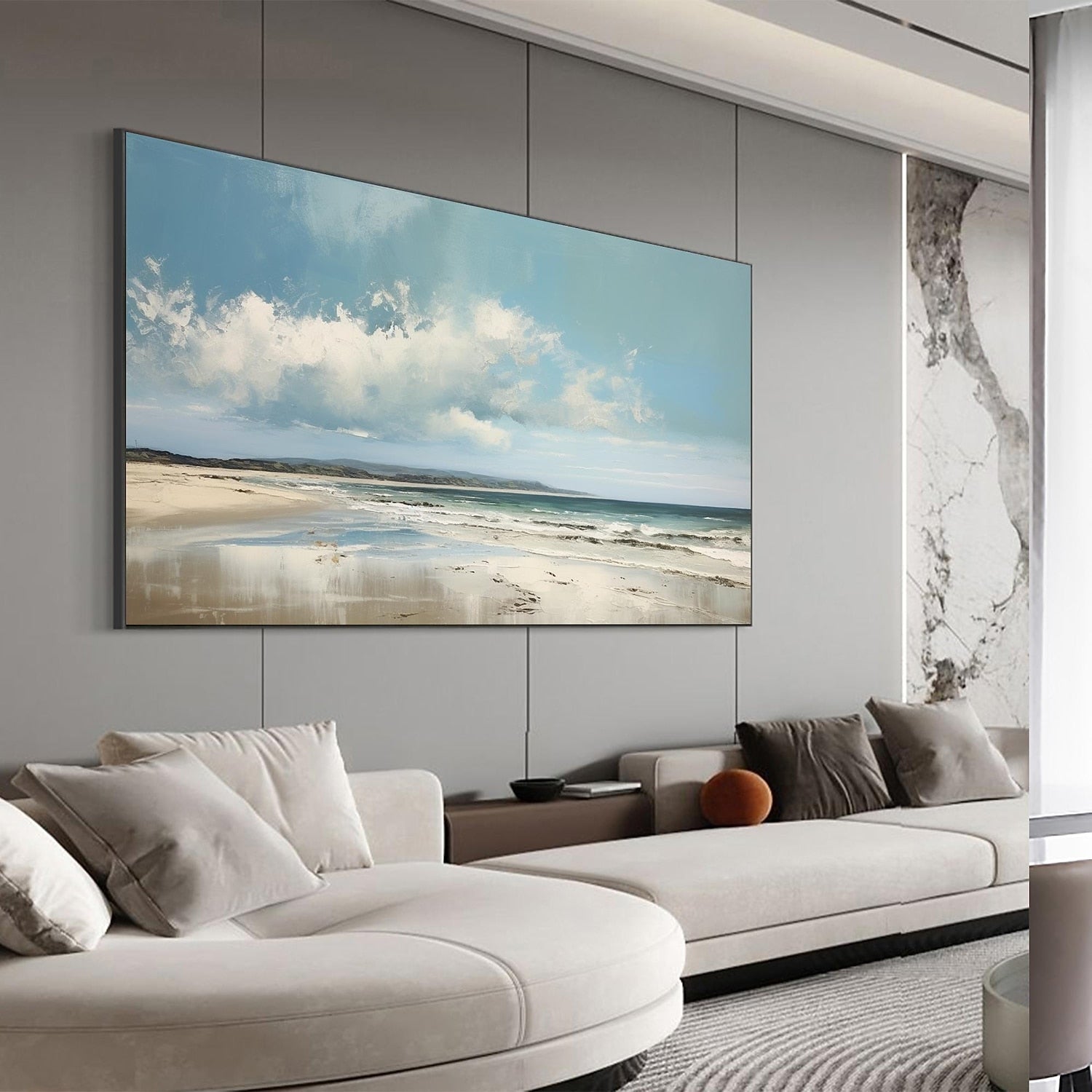 Coastal Serenity – Tranquil Beach Landscape Canvas Art