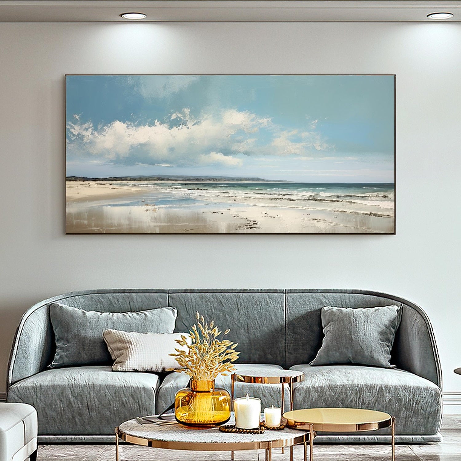 Coastal Serenity – Tranquil Beach Landscape Canvas Art