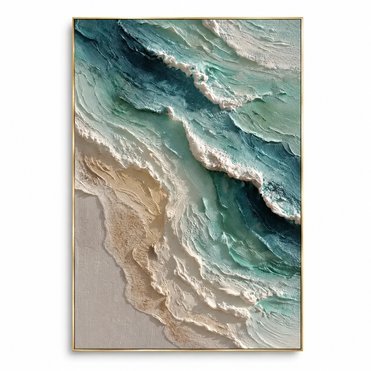 Ocean Breeze Textured Abstract Wall Art | Hand-Painted Coastal Oil Painting