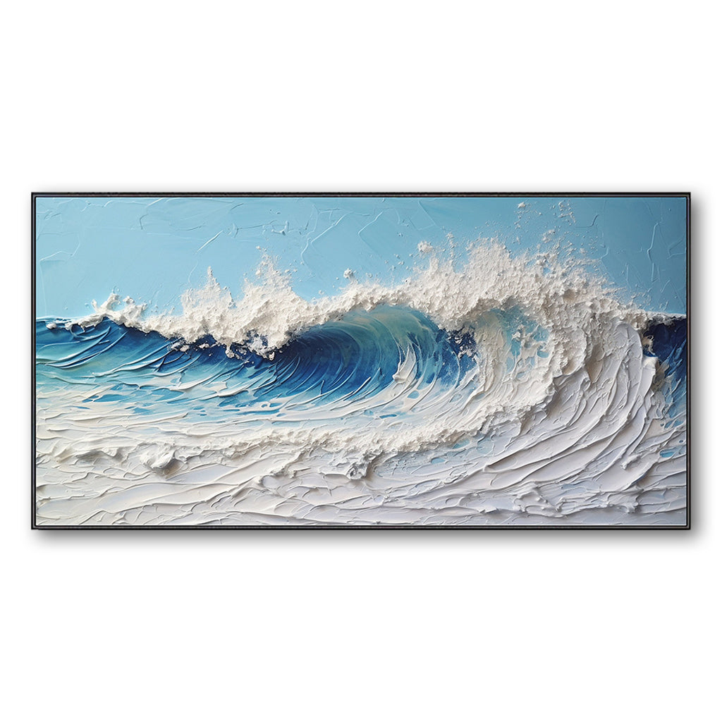 Ocean's Whisper Palette Knife Painting Oil Painting Textured Ocean Wave Art Modern Canvas Art