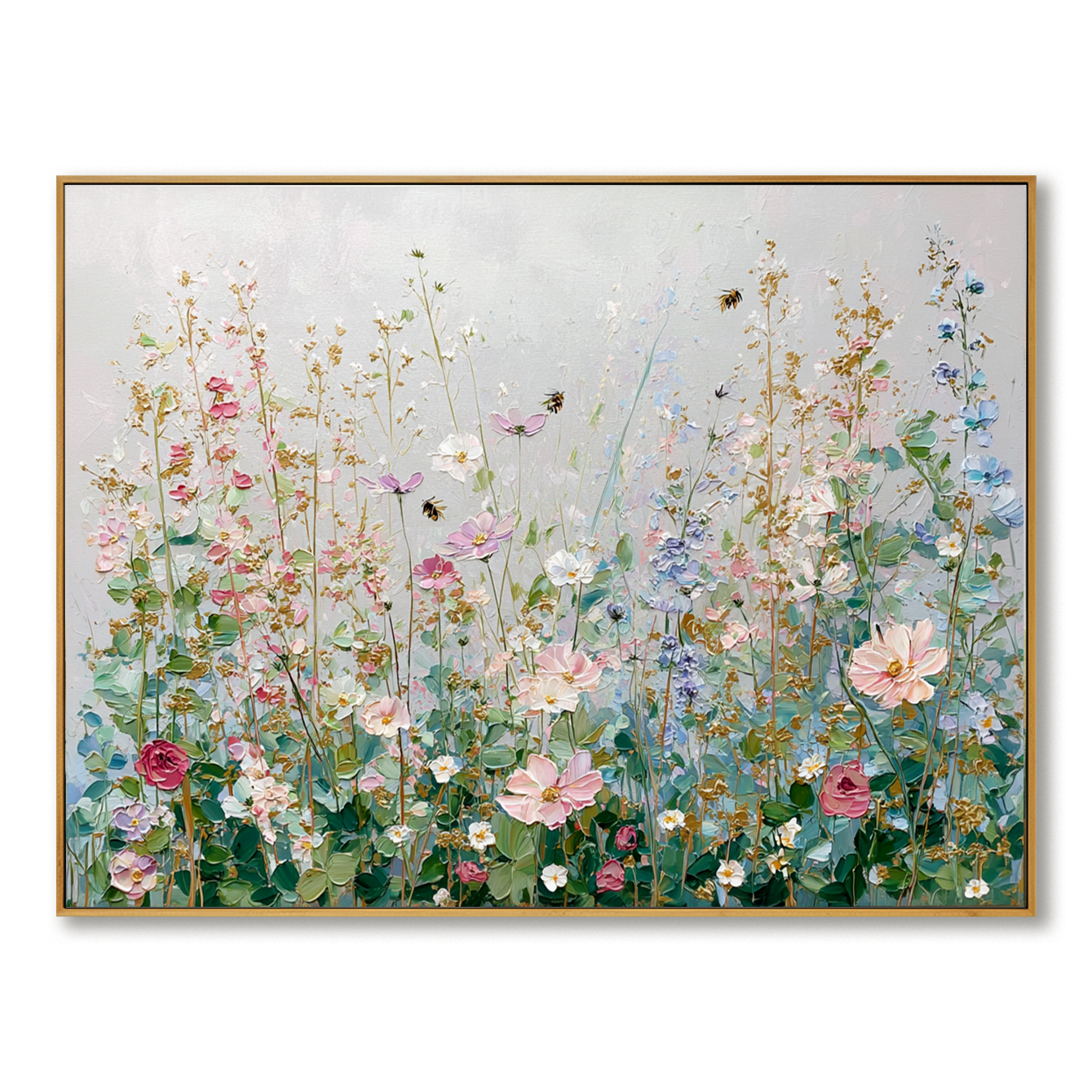 Soft Blossom Garden - Textured Floral Oil Painting