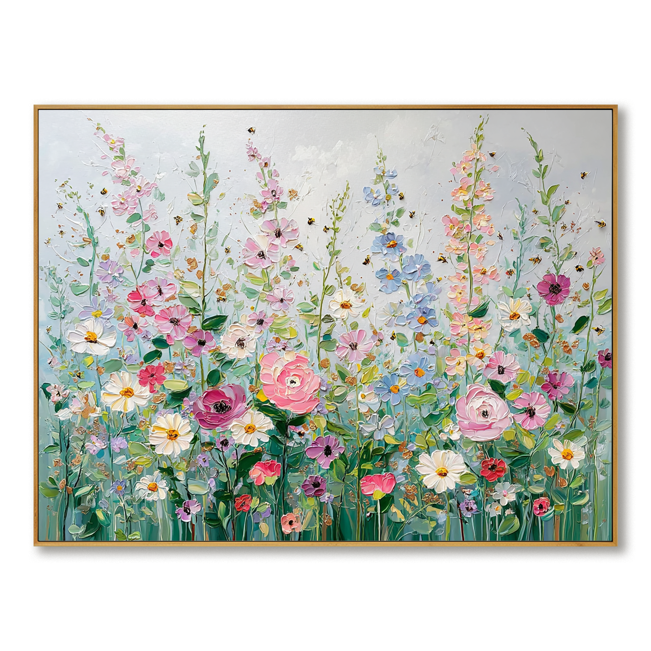 Spring Garden - Vibrant Floral Textured Oil Painting