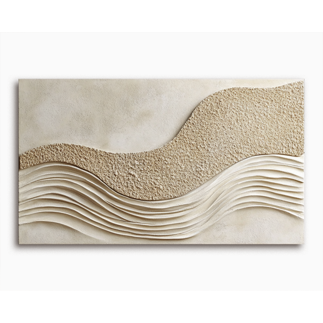 Whisper Dune – Minimalist Textured Sandscape Wall Art 3D Minimalist Sand Texture Wall Art