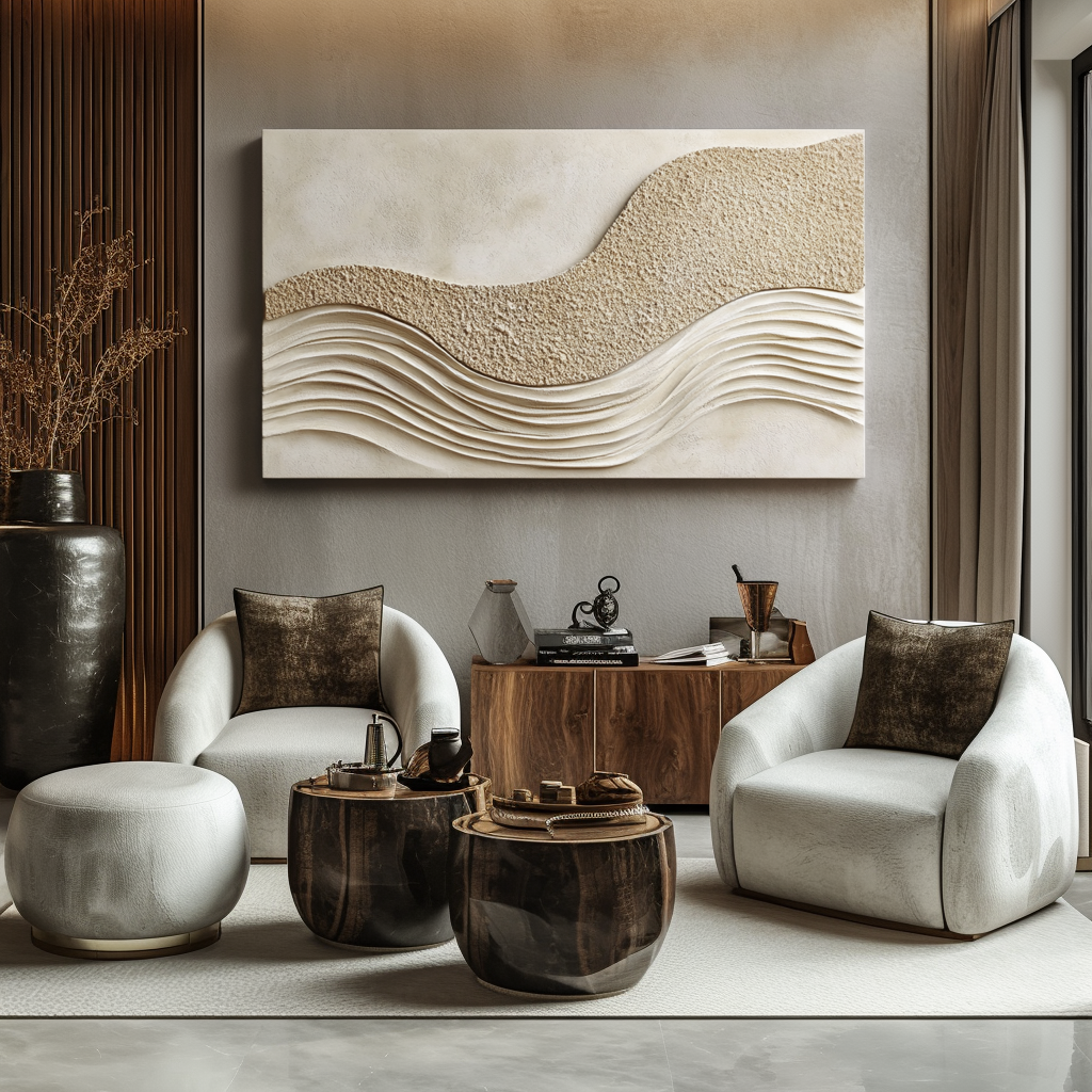 Whisper Dune – Minimalist Textured Sandscape Wall Art 3D Minimalist Sand Texture Wall Art
