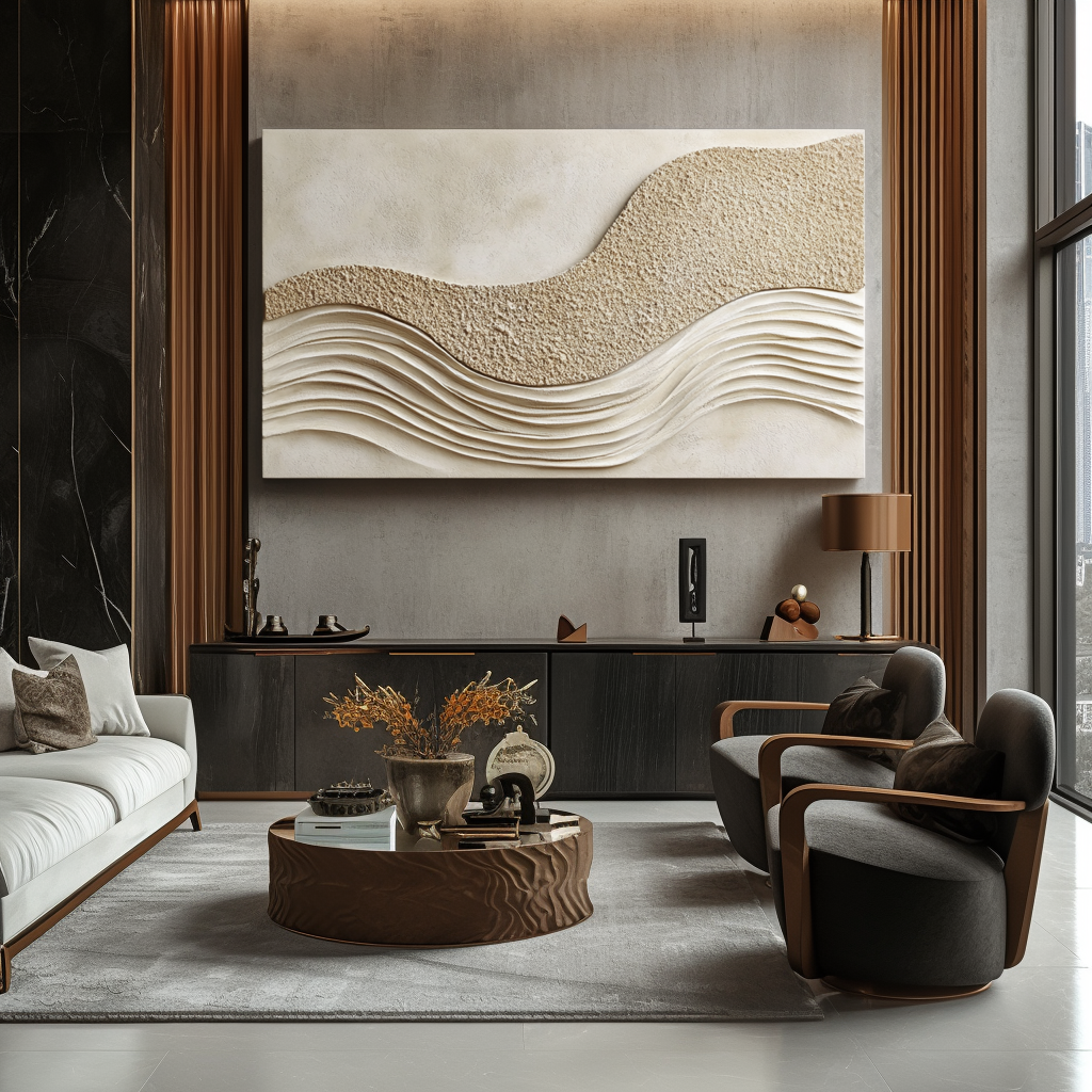Whisper Dune – Minimalist Textured Sandscape Wall Art 3D Minimalist Sand Texture Wall Art