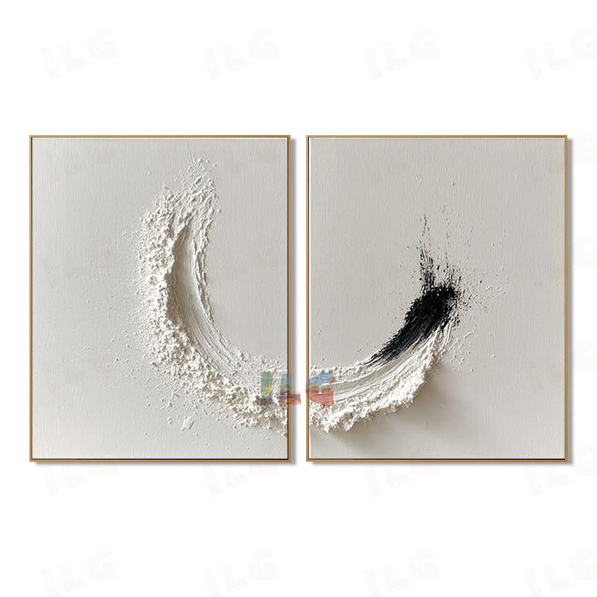 Celestial Rift Diptych – Abstract Textured Wall Art