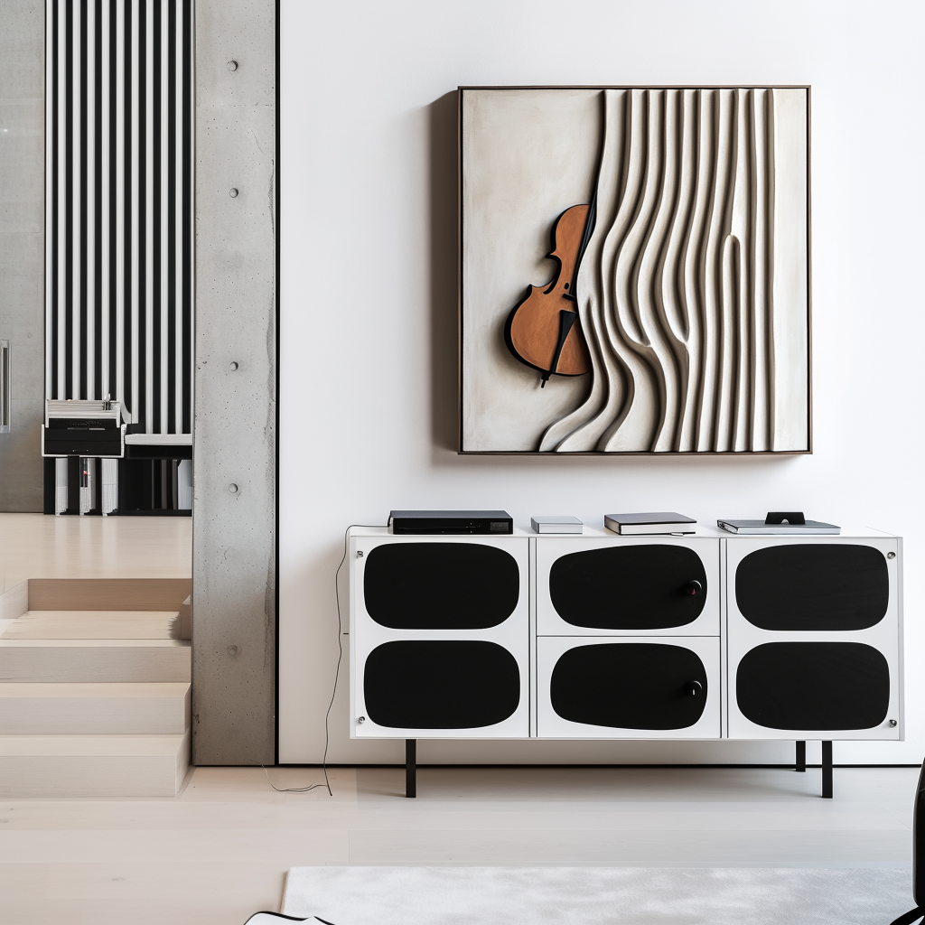 Echo of Strings – Hand-Painted 3D Violin Wall Art, Abstract Oil Painting on Canvas