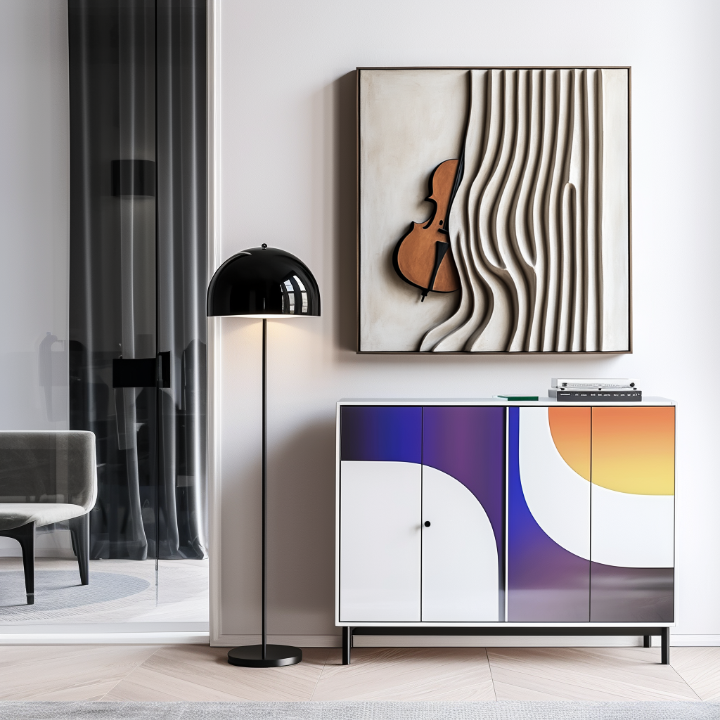 Echo of Strings – Hand-Painted 3D Violin Wall Art, Abstract Oil Painting on Canvas