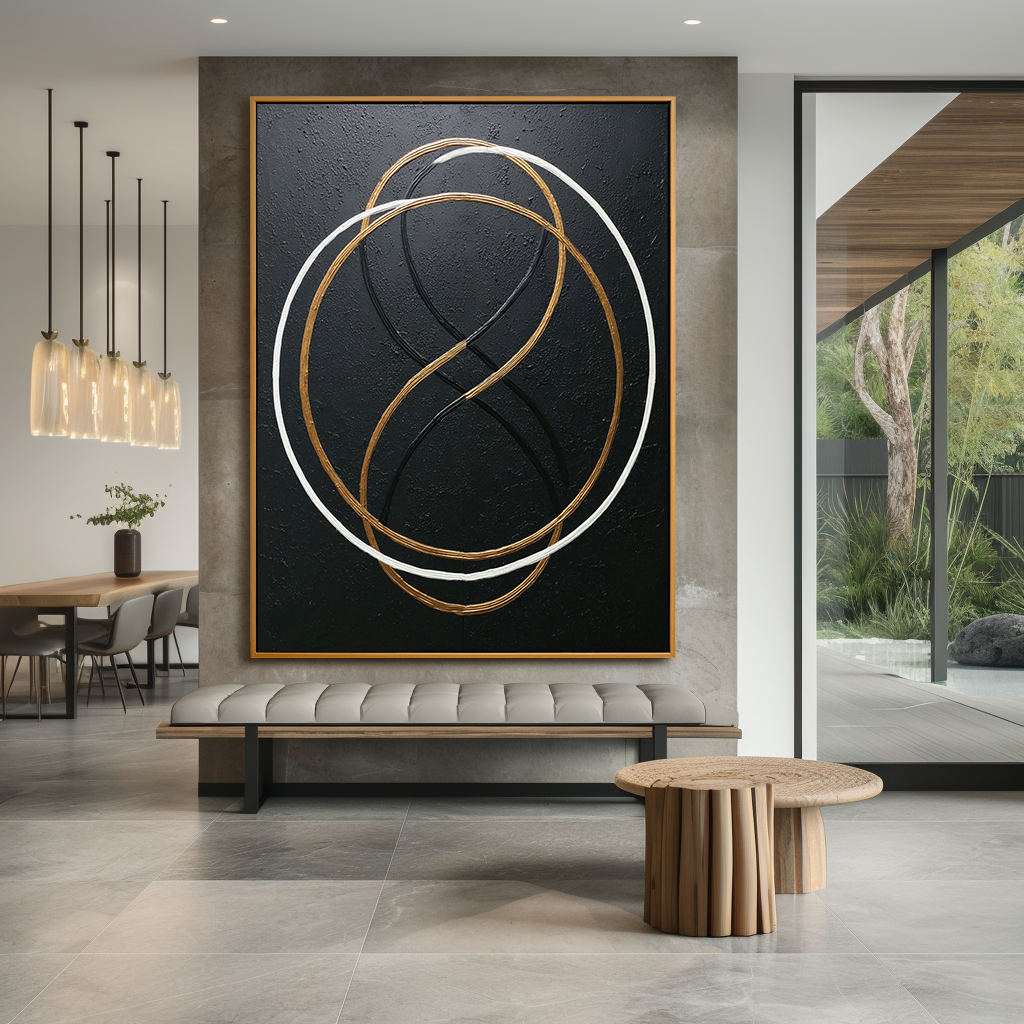 Overlapping Rings - Modern Minimalist Abstract Line Wall Art