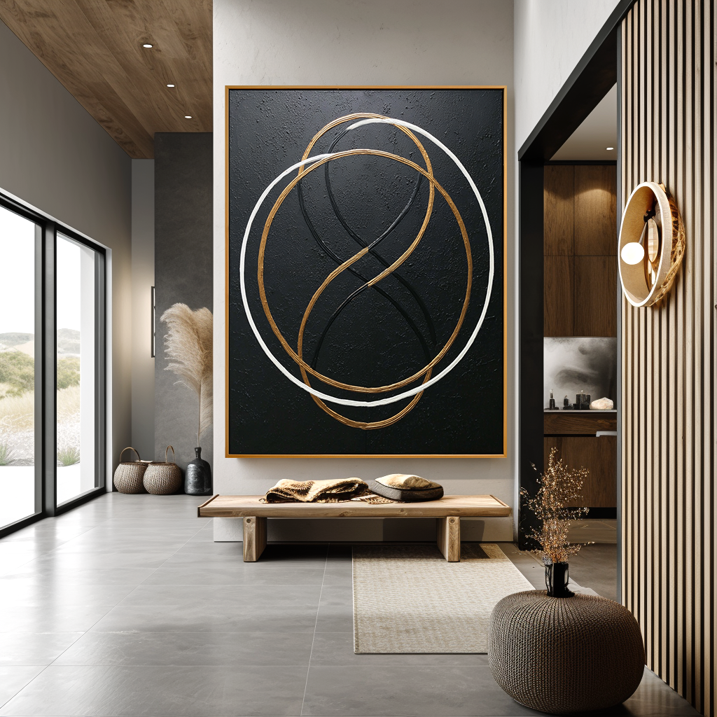 Overlapping Rings - Modern Minimalist Abstract Line Wall Art