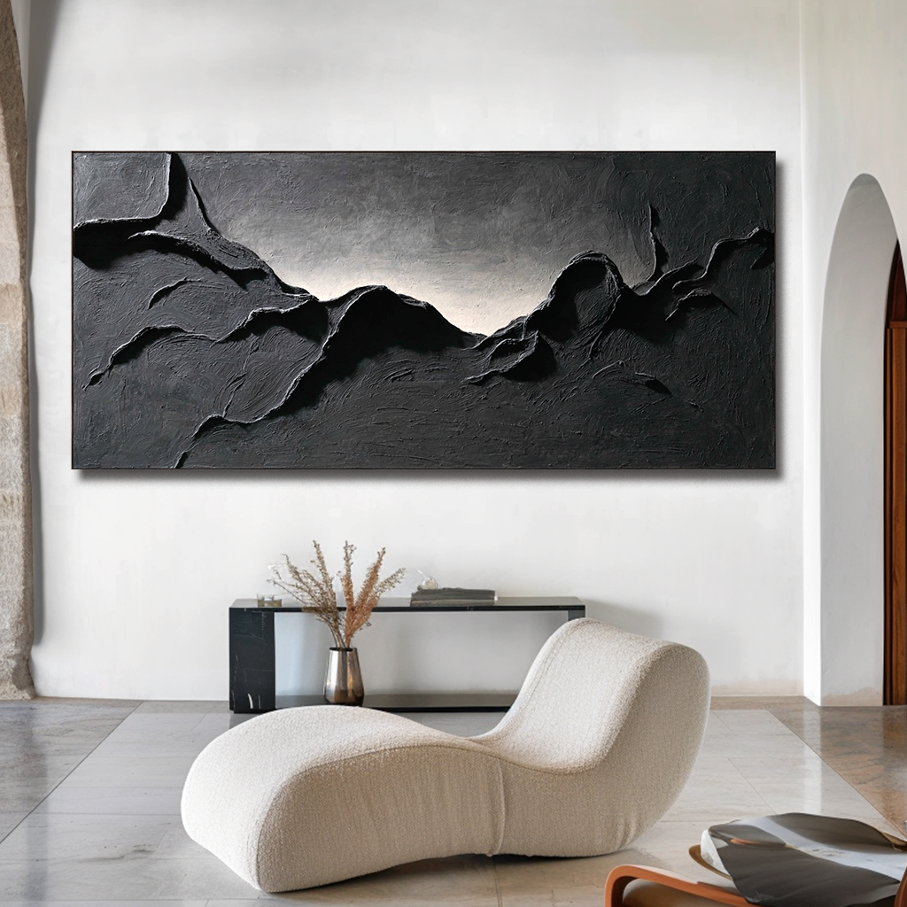 Still Rift – Large Textured Abstract Wall Art, Hand-Painted Modern Canvas