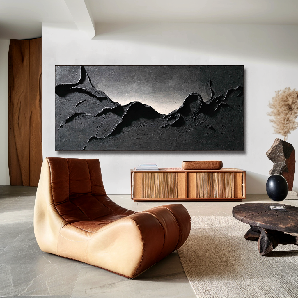 Still Rift – Large Textured Abstract Wall Art, Hand-Painted Modern Canvas