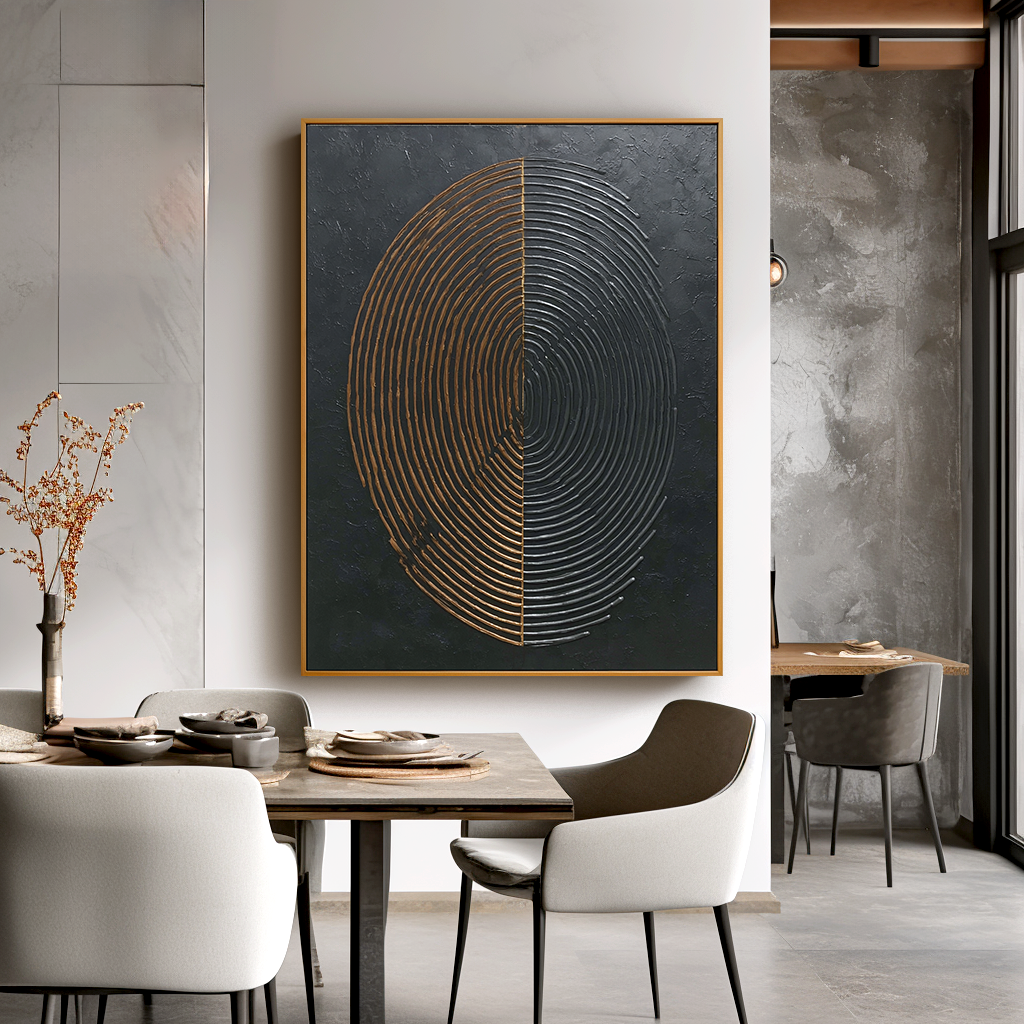 Symmetrical Echoes - Modern Interior Decor Circular Geometric Abstract Wall Art