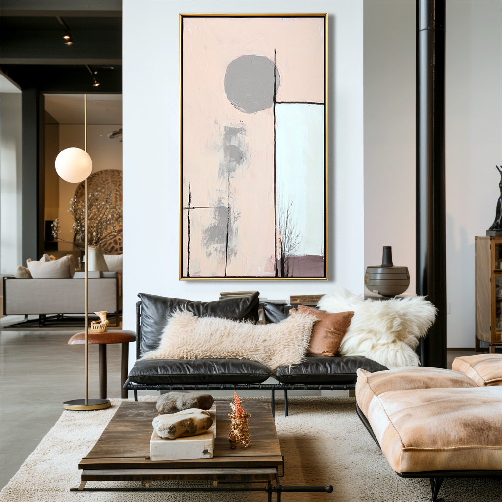 Earthbound Lines – Minimalist Textured Abstract Painting