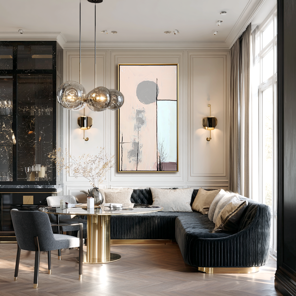 Earthbound Lines – Minimalist Textured Abstract Painting