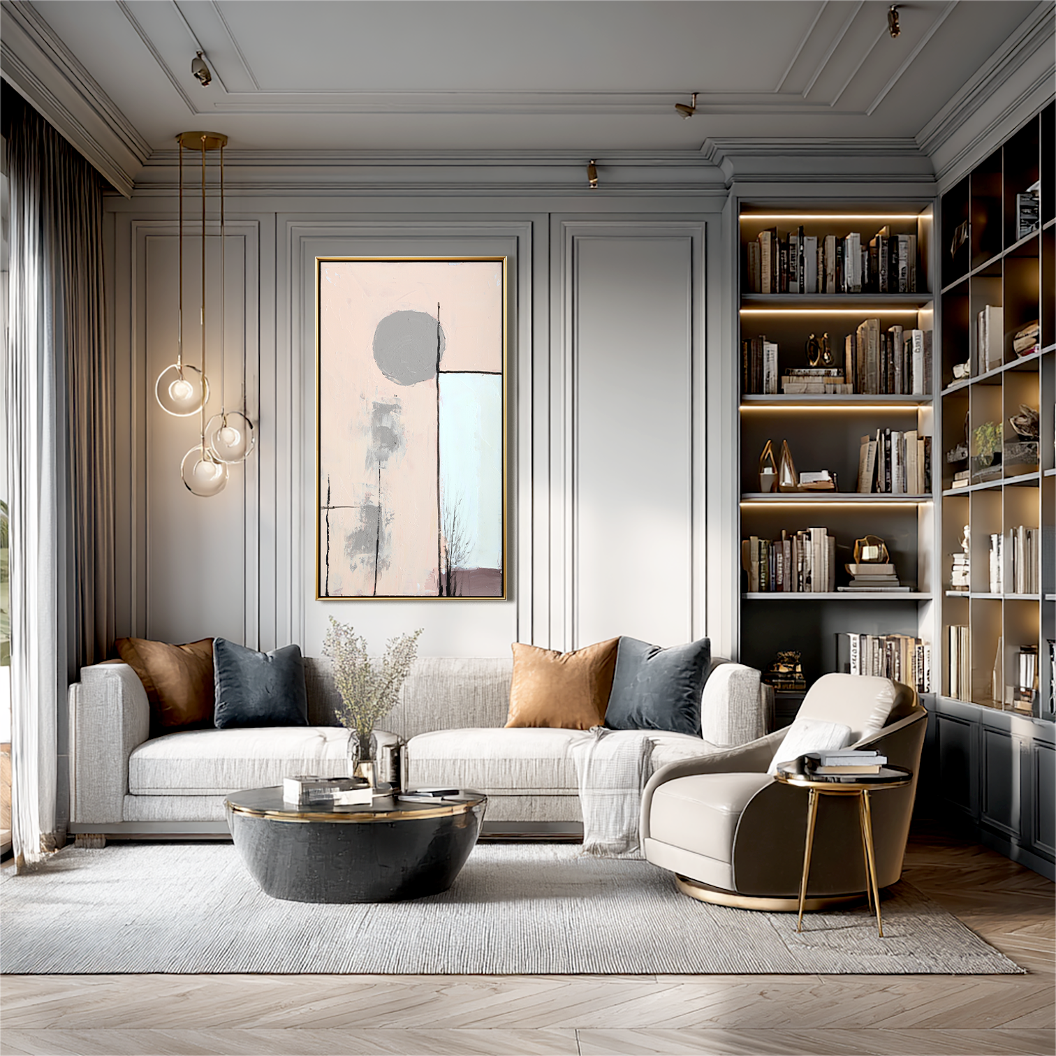 Earthbound Lines – Minimalist Textured Abstract Painting