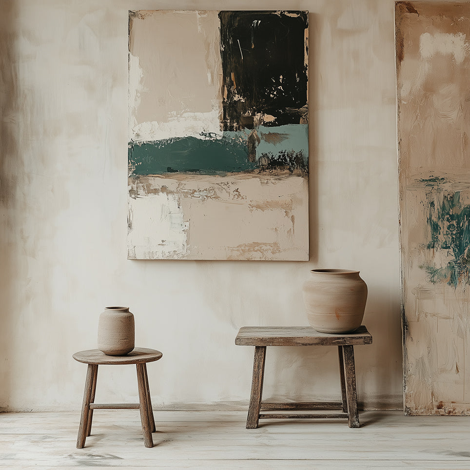 neutral abstract painting for modern decor