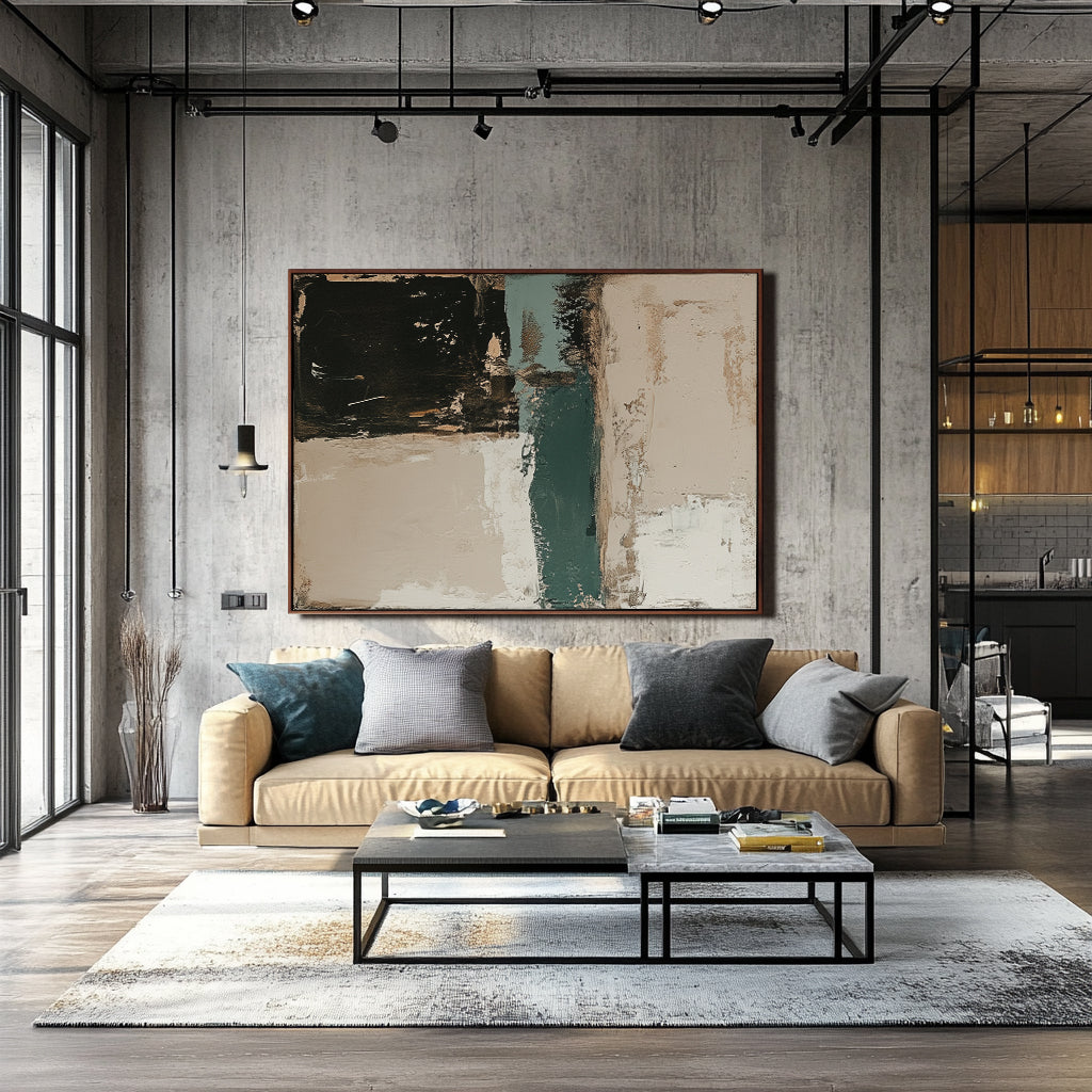 neutral abstract painting for modern decor