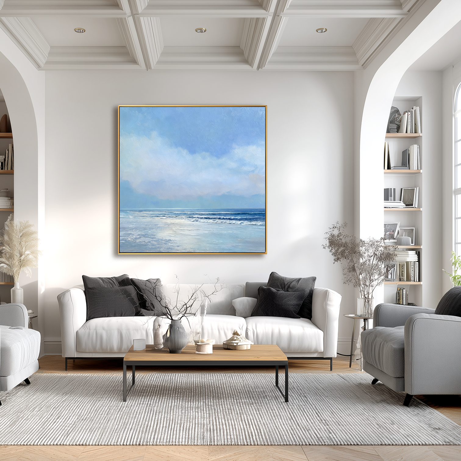 Tranquil Drift — Minimalist Ocean Seascape Wall Art
