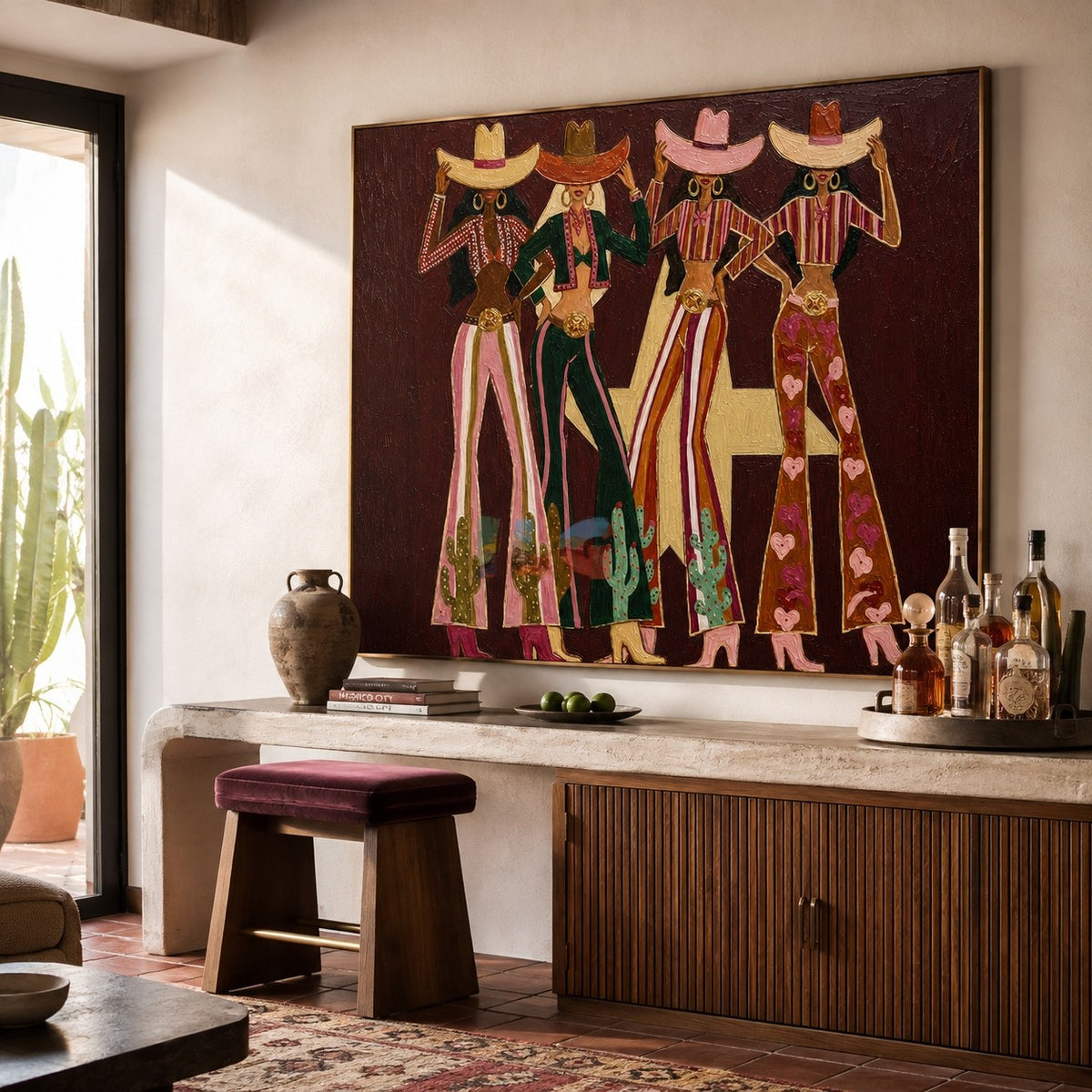 Prairie Charm Quartet – Western Figure Wall Art