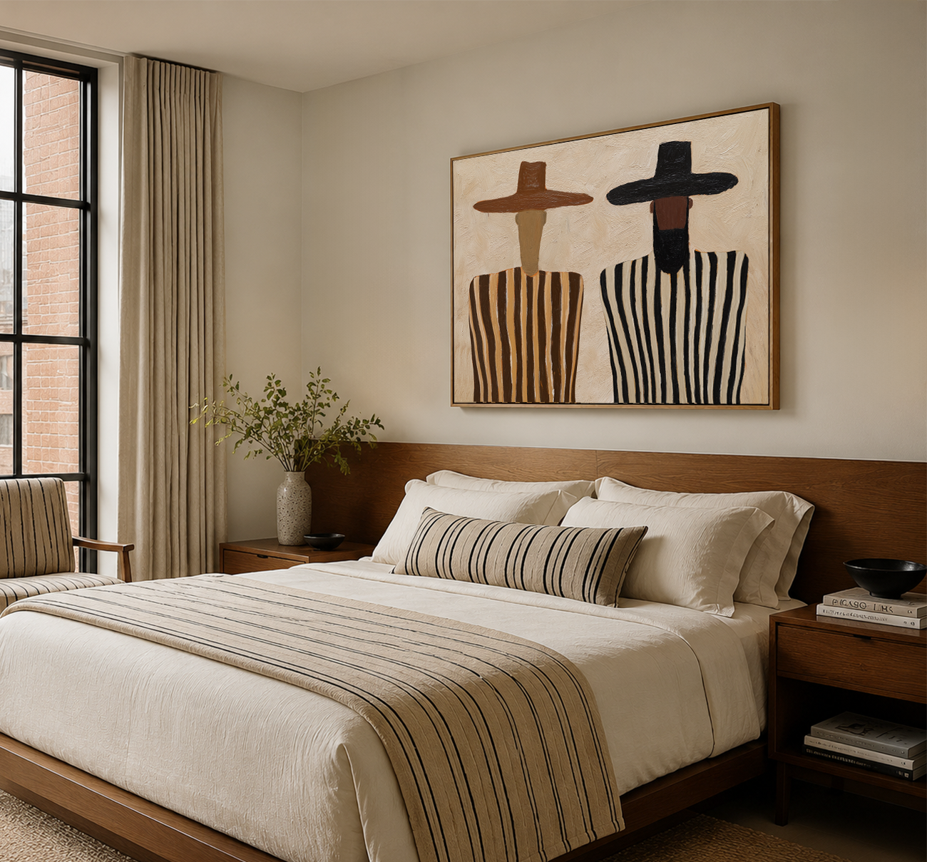 Quiet Companions - Minimalist Figurative Wall Art