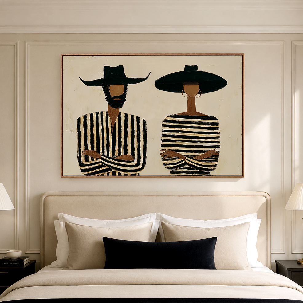 The Quiet Pact - Minimalist Figurative Wall Art