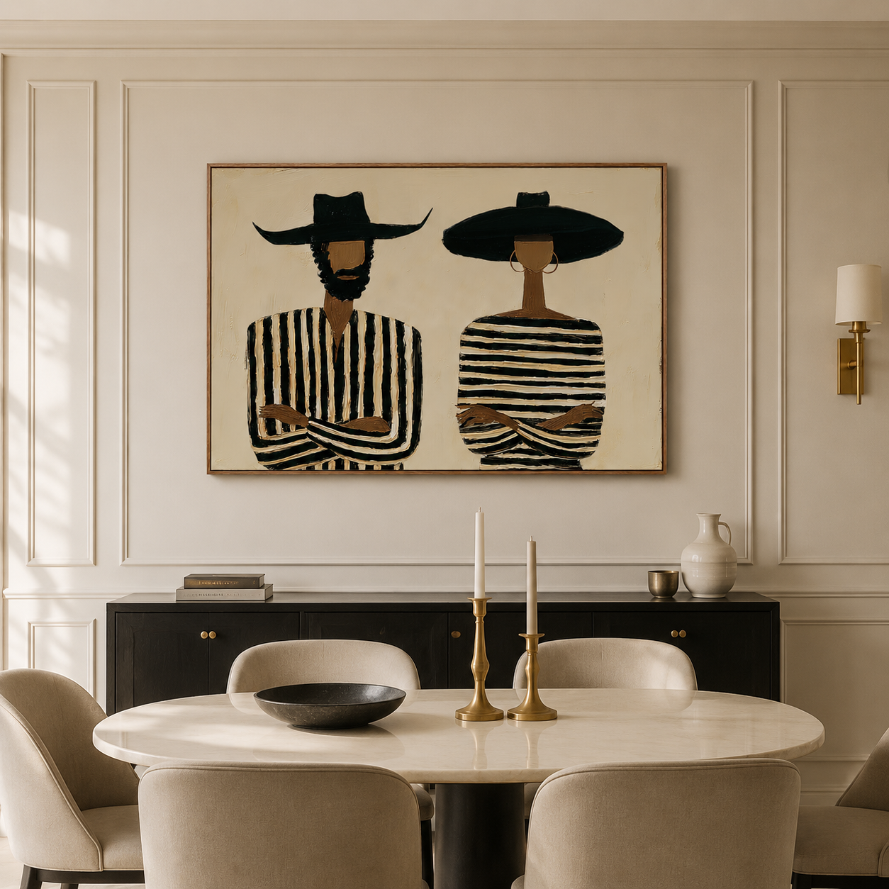 The Quiet Pact - Minimalist Figurative Wall Art