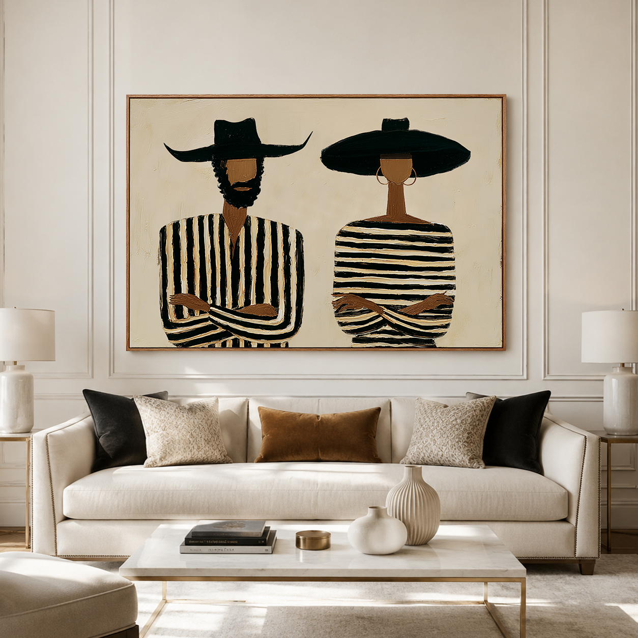 The Quiet Pact - Minimalist Figurative Wall Art