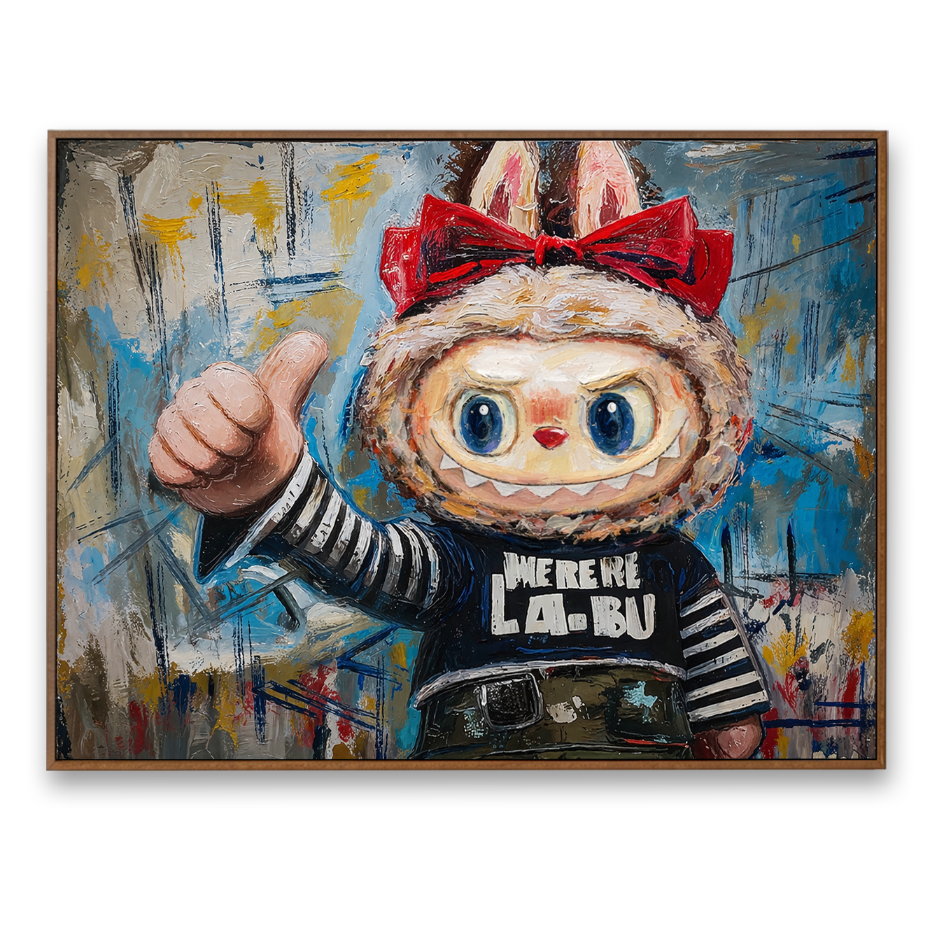 Brave Smile - Labubu Inspired Character Oil Painting