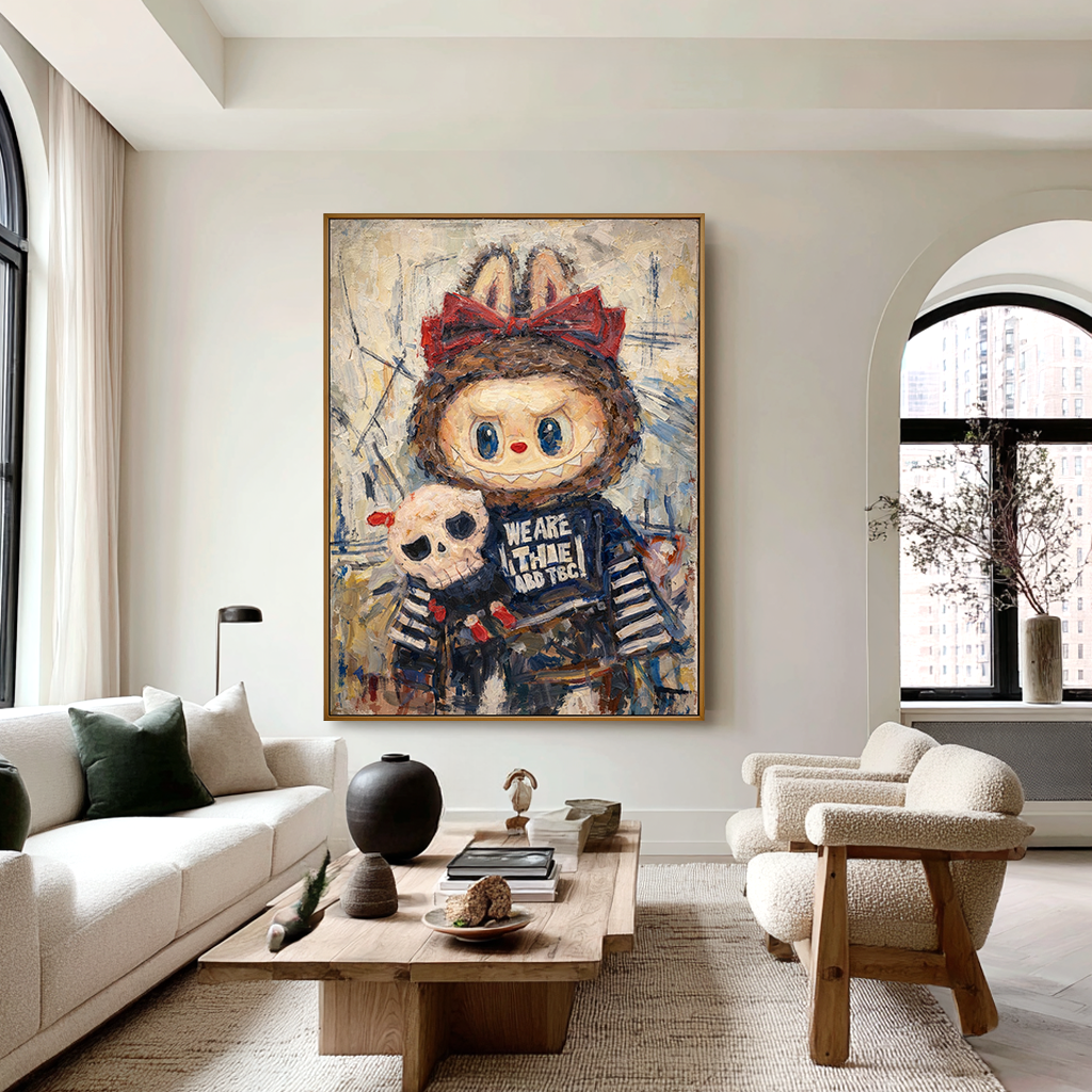 Midnight Keepsake - Labubu Inspired Character Oil Painting